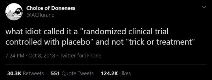 trick or treatment science meme, funny placebo science meme, funny placebo trick or treatment science meme