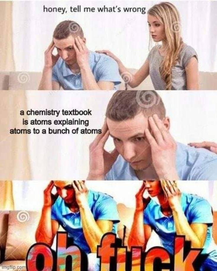 atoms explaining science meme, atoms explain science meme, funny atoms are books explaining science meme