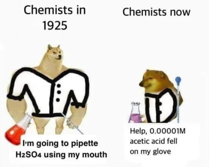 chemists then versus now science meme, funny chemistry science meme, funny lab chemistry science meme