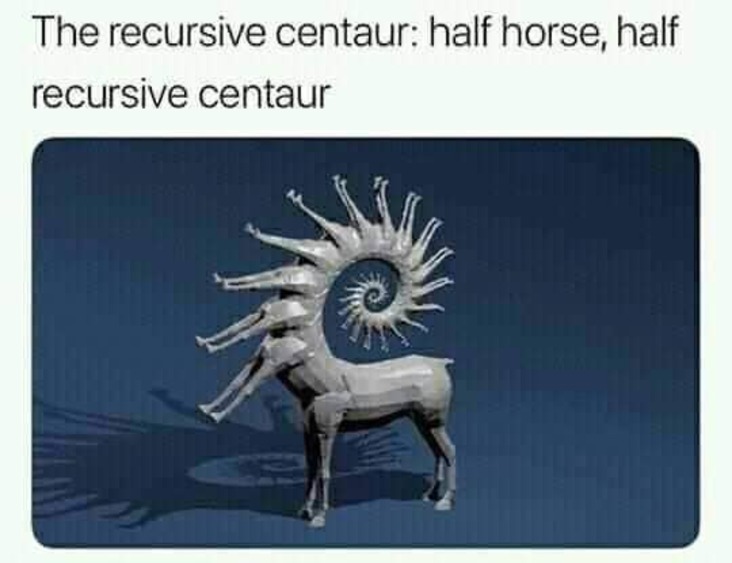 recursive centaur science meme, funny recursive centaur science meme