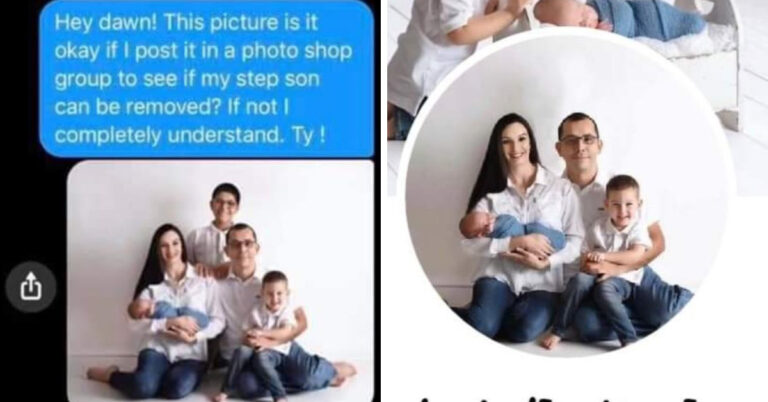 Mom Gets Dragged For Asking Help With Photoshopping Stepson Out Of Family Photo