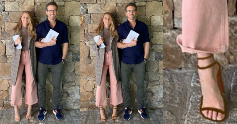 Ryan Reynolds And Blake Lively Voted And—Hold Up, Did She Draw Shoes On Herself?