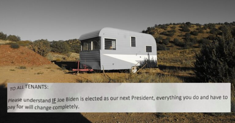 Trailer Park Landlord Threatens To Double Rent If Biden Wins Election