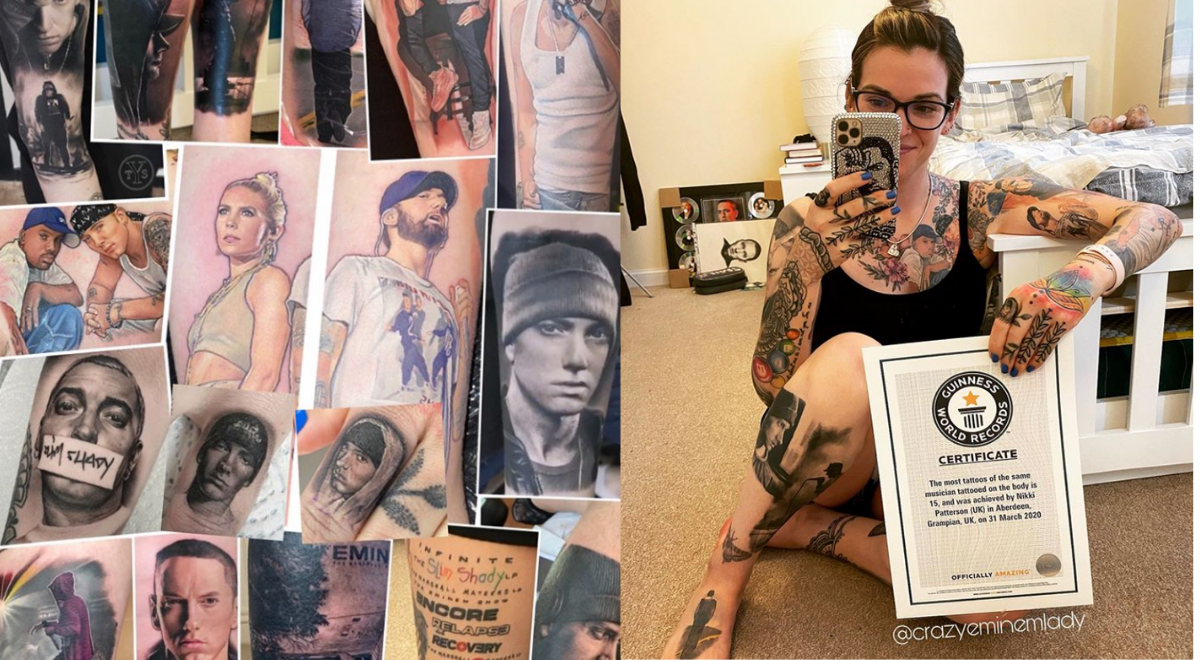 Superfan covered in Eminem tattoos felt 'naked' in old snaps taken before  ink - Daily Star