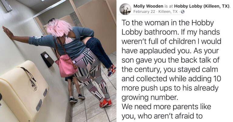 A Mom’s Savage Public Bathroom Pushup Punishment Went Viral