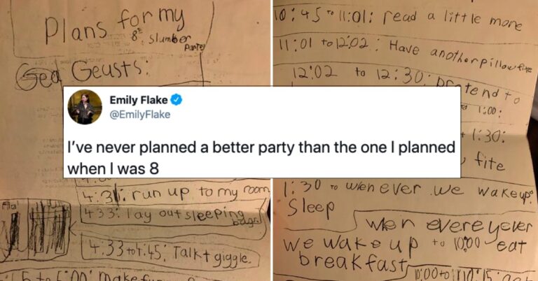 Cartoonist Shares Her Minute-By-Minute Party Plans From When She Was 8 Years Old