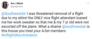 OnlyFans Model Eve Marie Forced To Cover Up On Southwest Flight