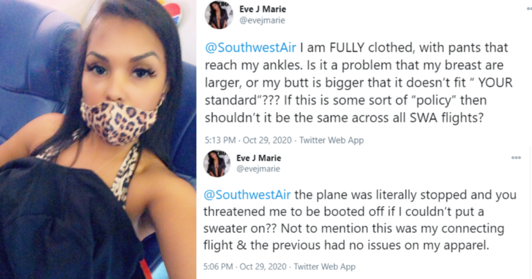 Onlyfans Model Eve Marie Forced To Cover Up On Southwest Flight