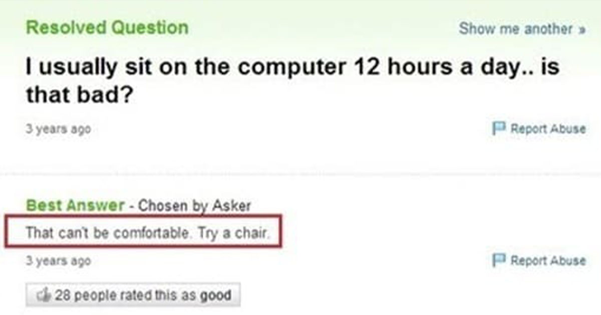 31 Funny Yahoo Answers That Might Have You Questioning Things As Well