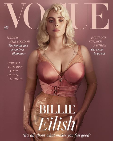 billie eilish boobs cover of vogue