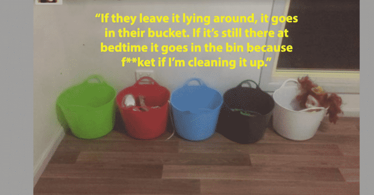 “F—ket Bucket” Is A Cleaning Hack For Foul-Mouthed Moms And Everyone Else