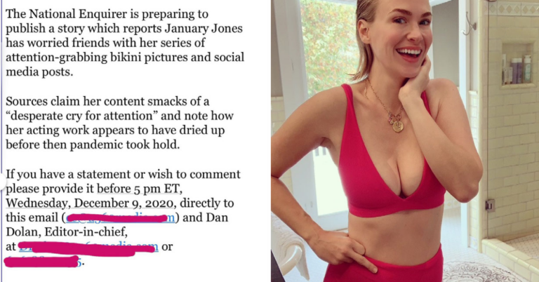 January Jones Hilariously Trolls Tabloid With “Desperate” Bikini Pics