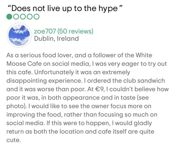 karens being karens, restaurant review about a sandwich one star