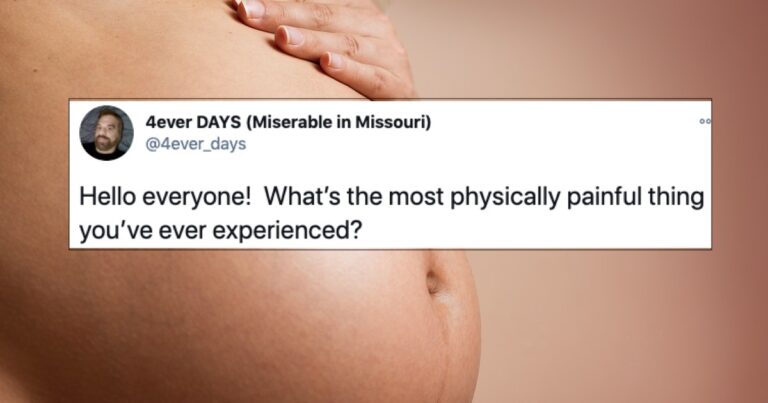 Guy’s Question About “Most Physically Painful Thing” Sparks Argument About Childbirth (30 Tweets)