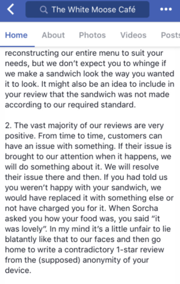 karens being karens, owner responds with facts about the customer