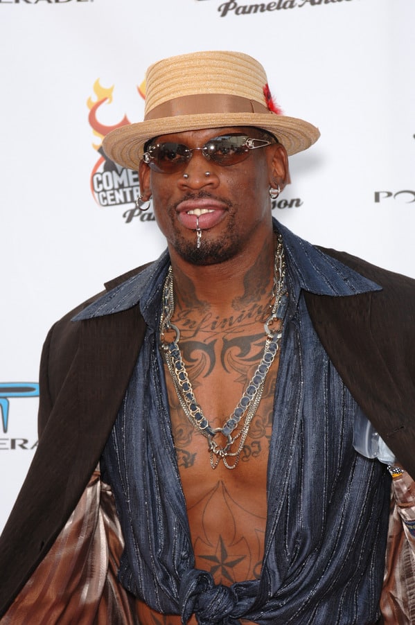 Celebrity weird facts, strange true stories about celebs, celeb facts that will make you rethink them forever, dennis rodman hat red carpet