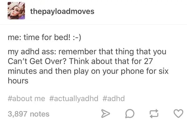 ADHD Meme - time for bed