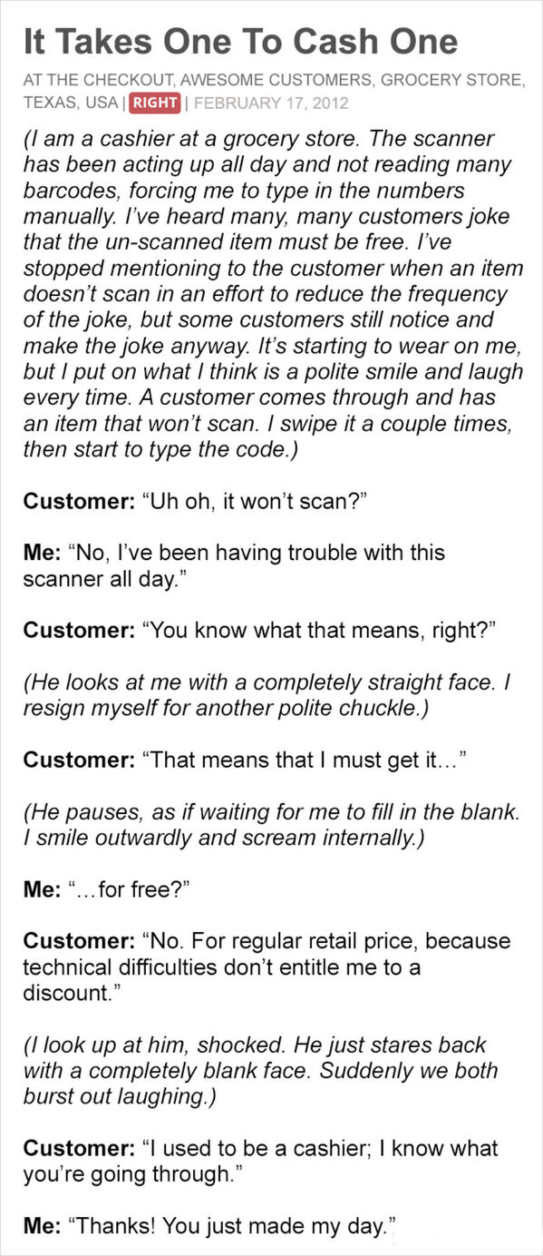 Not always right, stories from employees about rude customers, the customer is not always right, mean customers, retail