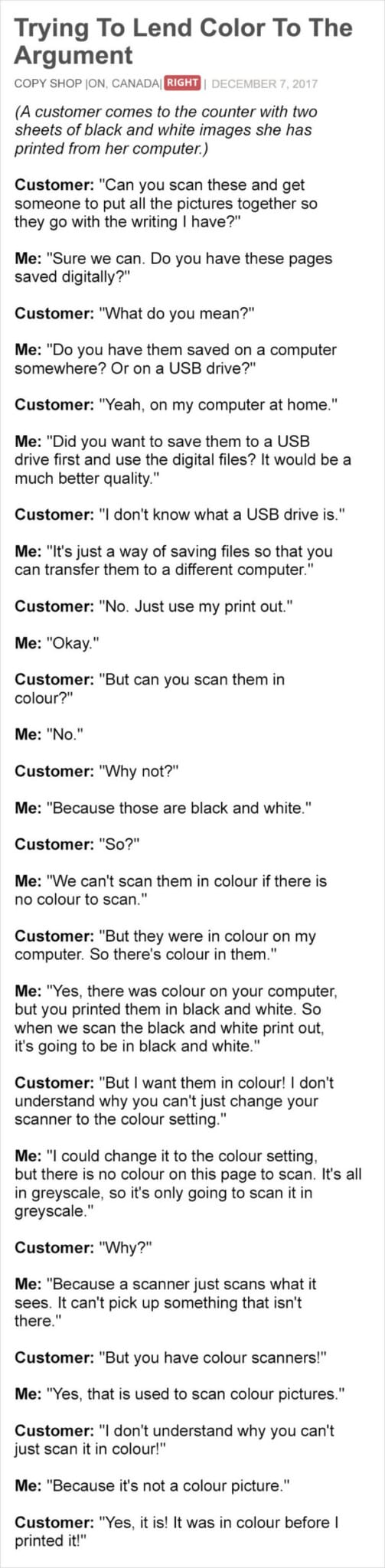 Not always right, stories from employees about rude customers, the customer is not always right, mean customers, retail