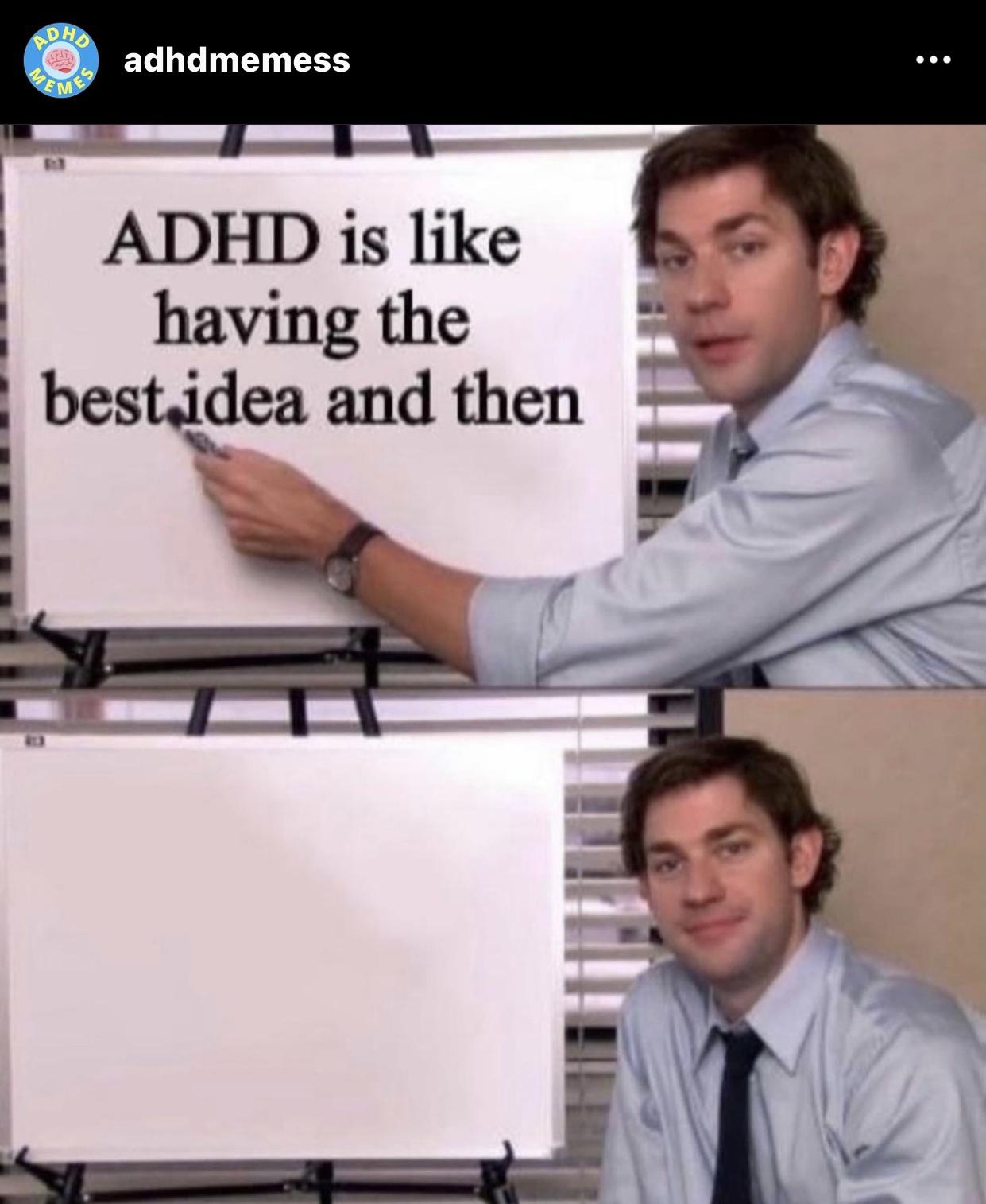 ADHD Meme - like having best idea then