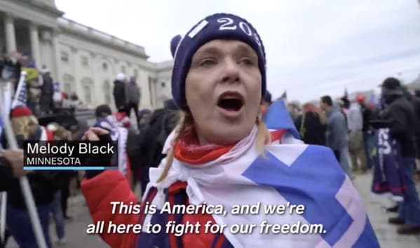 capitol hill rioter, proud patriot at DC riot, melody marie Black