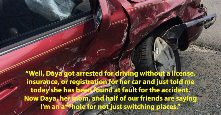 Woman Called “Privileged” For Not Taking The Fall For Her Friend Who Got In A Car Accident Without A License