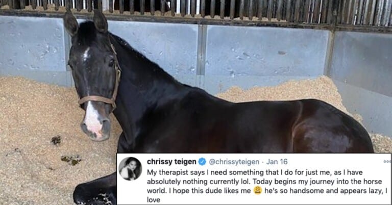 Chrissy Teigen Responds To Critics Who Slammed Her Horseback Riding Tweet