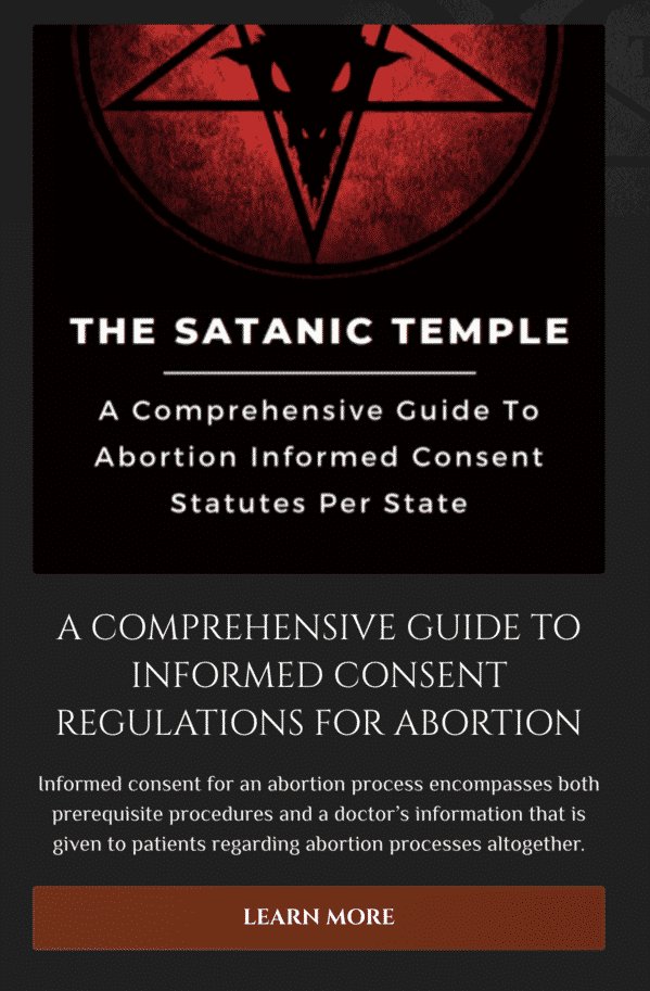 reproductive rights guide from satan, informed consent, The Satanic Temple, The satanists are the good guys, satanists helping their community, Church of satan