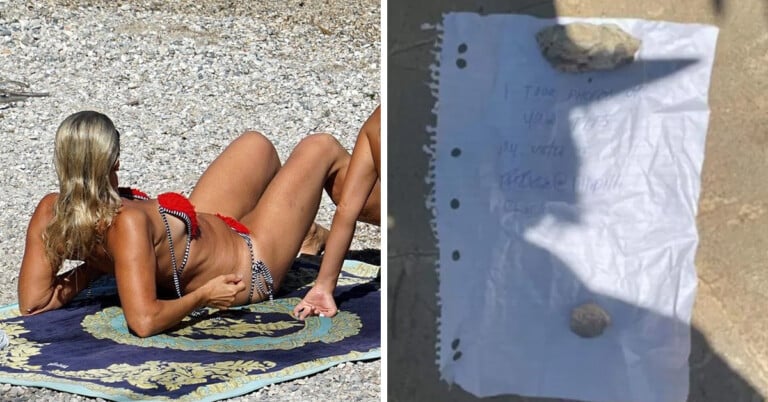 Sunbather Receives Disturbing Note From Creep, Goes Viral