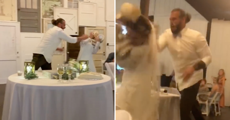Husband Gets Dragged After Tossing A Whole Entire Wedding Cake At His Bride In Viral Video