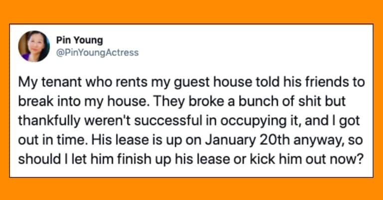 “Landlord” Asks If She Should Kick A “Tenant” Out For Letting Friends Break Into Her House In Viral Tweet