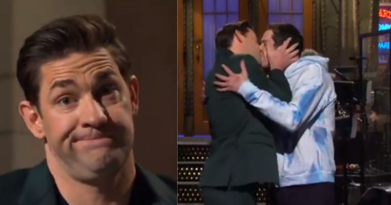 People Both Loved And Hated John Krasinski’s Kiss With Pete Davidson On “SNL”