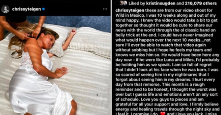 Chrissy Teigen Says She Is “Full Of Regret” For Not Looking At Baby Jack’s Face