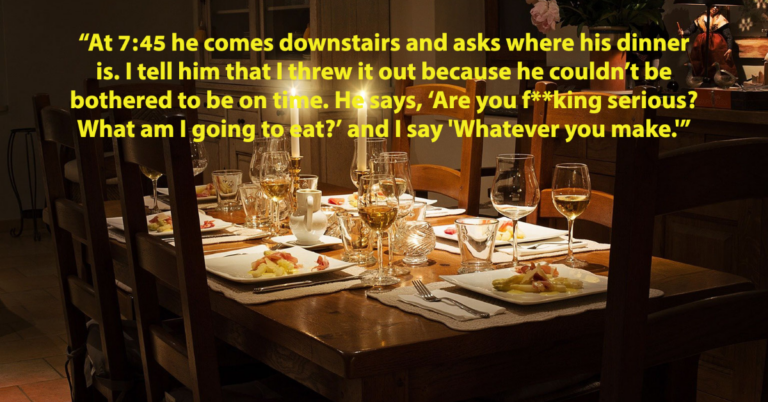 Woman Asks If She’s Wrong To Toss Husband’s Meal Because He’s Late For Dinner