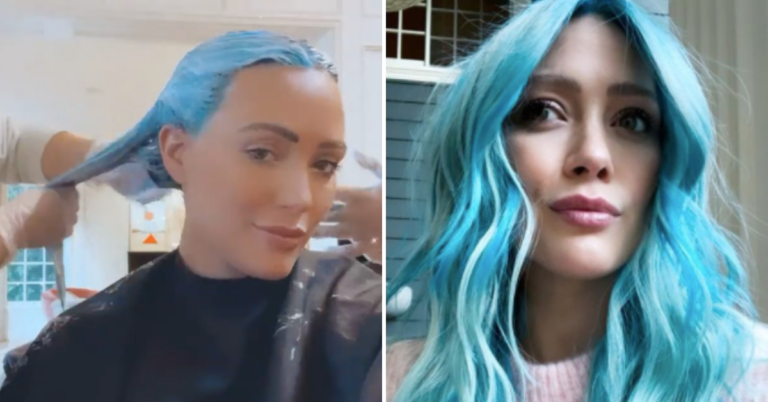 Hilary Duff Gets Shamed For Dyeing Her Hair Blue While 8 Months Pregnant