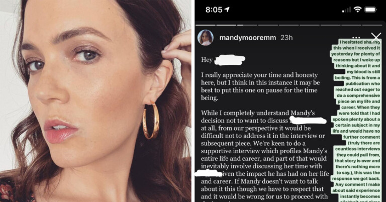 Mandy Moore Shames an Interviewer Who Cancelled on Her After She Wouldn’t Discuss Her Abuse