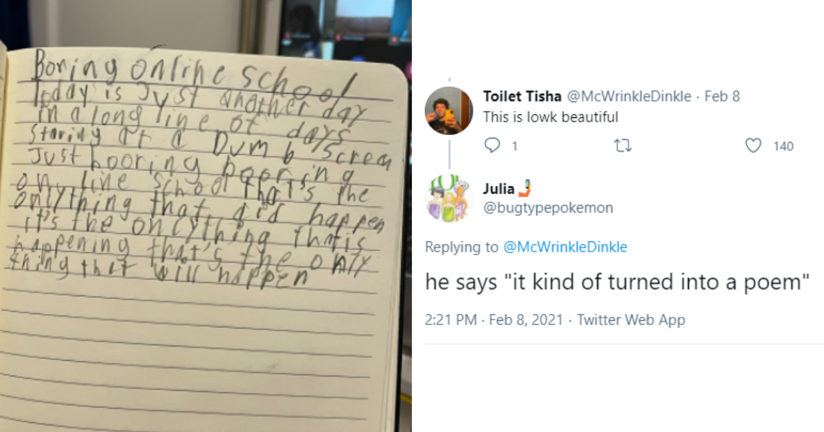 7-Year-Old’s Depressing Poem About Zoom School Goes Viral