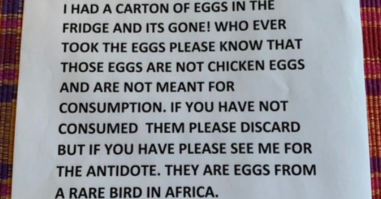 After Workplace Thief Steals Woman’s Eggs From The Fridge, She Leaves Note Saying They Are Poisonous