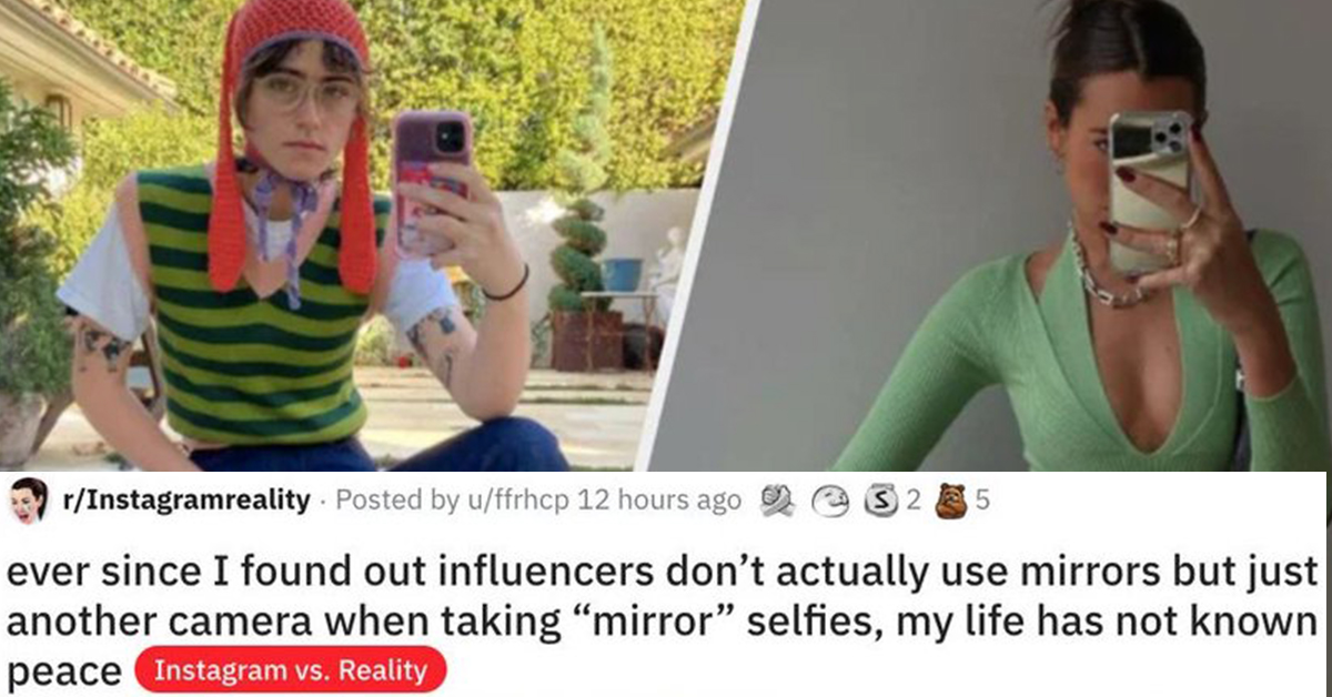 Everyone Is Realizing Influencer 'Mirror Selfies' Aren't Taken In a Mirror