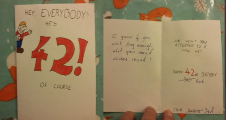 Dad Holds Onto Birthday Card For 28 Years To Troll Son