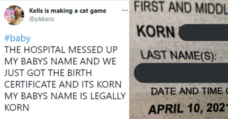 Baby Accidentally Named “Korn” Goes Viral And Now It’s A Meme