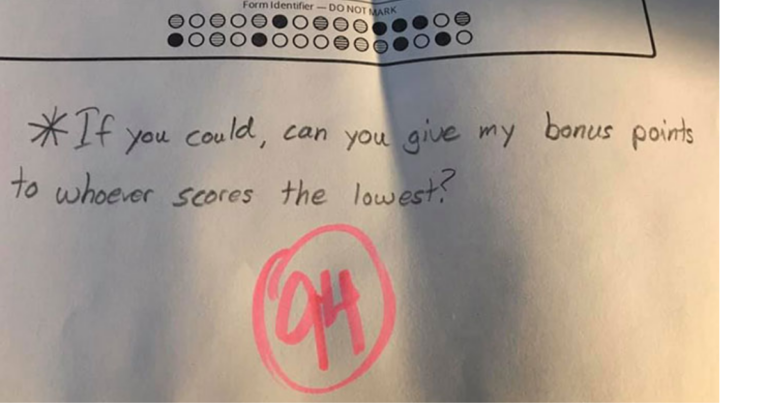 Teacher Surprised And Impressed By A+ Student Who Donated His Bonus Points To Whoever Scored The Lowest Grade