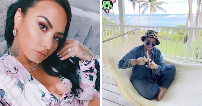 “California Sober” Demi Lovato Poses With Bong After Overdose