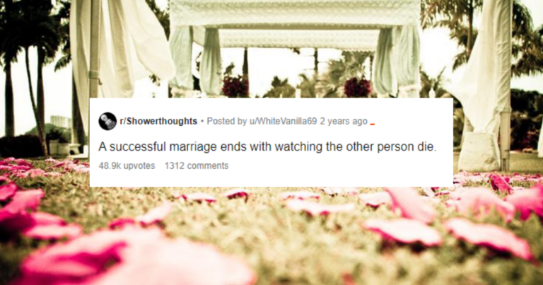 People Are Sharing Weird Marriage Shower Thoughts That Are Technically True