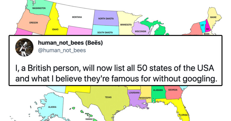 British Person Hilariously Guesses What American States Are Famous For (50 Tweets)