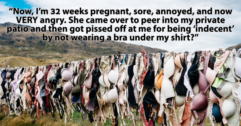 Pregnant Woman Asks “AITA” For Yelling At Neighbor Who Told Her To Wear A Bra