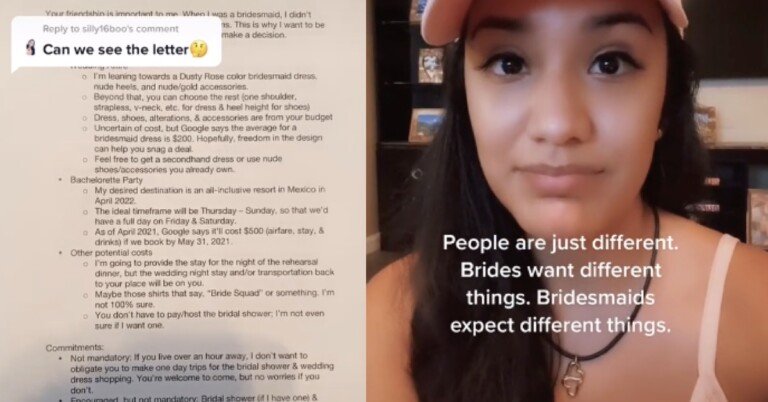 Bride Shares Her ‘Bridesmaids Expectations’ Letter On TikTok And It’s Surprisingly Wholesome
