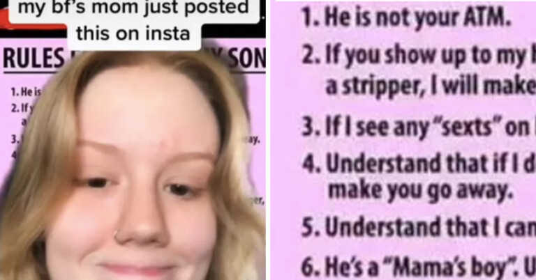 Woman Shares BF’s Mom’s Weird List Of “Rules For Dating My Son”