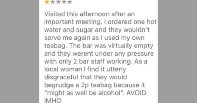 One-Star Reviewer Gets Slammed By Cafe Owner For Bringing In Her Own Tea Bag