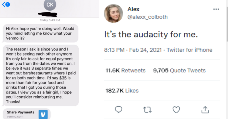 Guy Retroactively Asks A Woman For Money He Spent On Their Dates, Sparking Debate